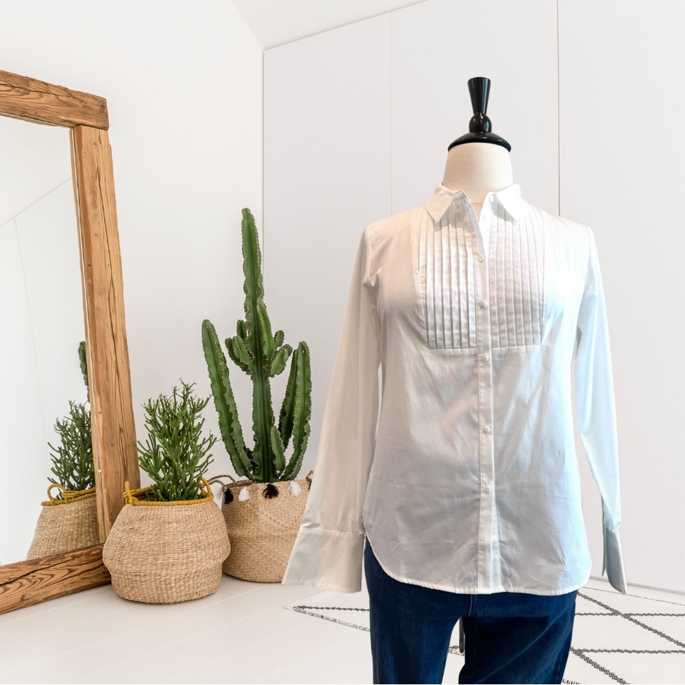 Sundance Long Sleeve Pleated Front Button Down Shirt
